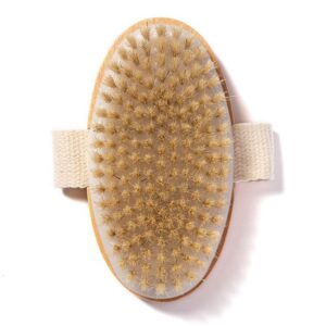 Custom logo handheld oval dry brush for body