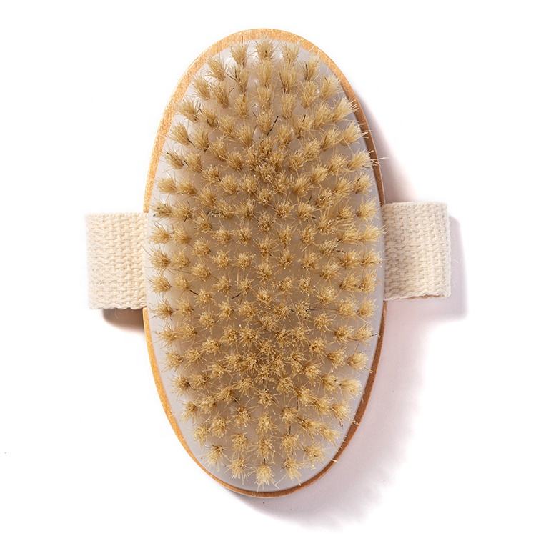 Custom logo handheld oval dry brush for body