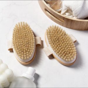 Custom logo handheld oval dry brush for body