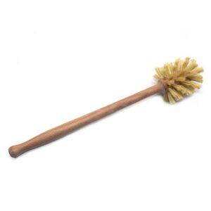 35cm long beech wood dish brush with a round head of natural sisal bristles, shown on a white background.