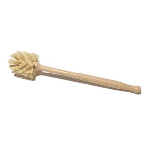 35cm long bamboo bottle brush with a round bristle head made of natural sisal, shown on a white background.