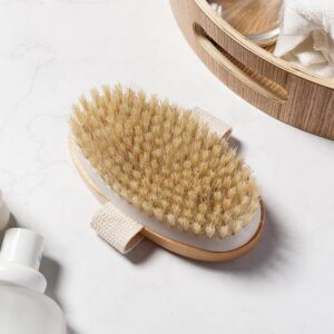 Custom logo handheld oval dry brush for body