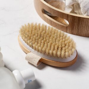 Custom logo handheld oval dry brush for body