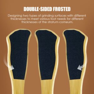 Bamboo foot file with textured exfoliating surface, designed as a natural foot exfoliator for smooth feet.