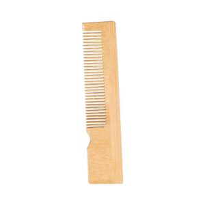 Bamboo wide tooth comb with flat handle, wood beard comb style wooden hair comb for detangling and grooming.
