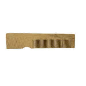 Bamboo wide tooth comb with flat handle, wood beard comb style wooden hair comb for detangling and grooming.