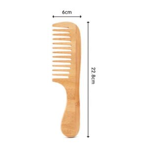 Natural bamboo comb with wide teeth and curved handle, small combs style for gentle grooming and everyday use.