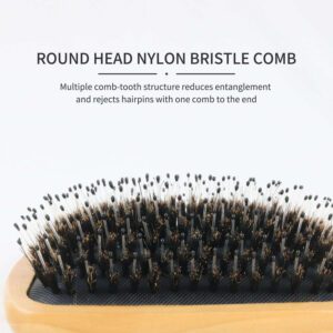 Bamboo comb with air cushion base and mixed bristles, designed as a head massage tool for daily hair care.