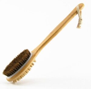 Best 100% Natural Bristle Brushes with Long Handle Bamboo Brush, Body Brush Double Faced brush