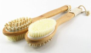 Best 100% Natural Bristle Brushes with Long Handle Bamboo Brush, Body Brush Double Faced brush