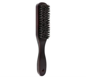 JEYGO boar bristle beard cleaning brush with wooden handle, designed for precise beard grooming and styling.