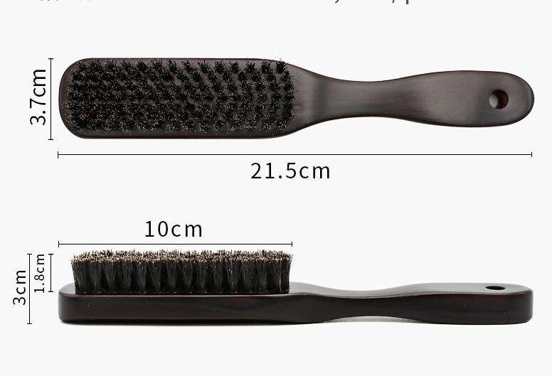 JEYGO boar bristle beard cleaning brush with wooden handle, designed for precise beard grooming and styling.