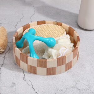 Body gift set displayed in a wooden bowl with exfoliating bath gloves, natural loofah, foot care pumice stone, and a trigger point massage tool.