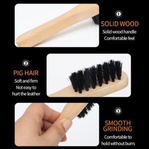 Small wooden brush for shoe cleaning with black bristles, suede shoe brush for removing dust and light dirt.