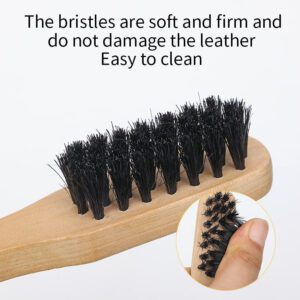 Small wooden brush for shoe cleaning with black bristles, suede shoe brush for removing dust and light dirt.