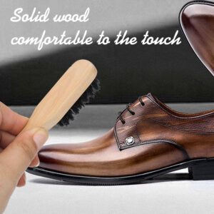 Small wooden brush for shoe cleaning with black bristles, suede shoe brush for removing dust and light dirt.