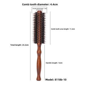 Three wooden curl brush options with boar + nylon bristles, suitable as a salon comb for blow-dry curls.