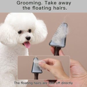 Ebony wood detangler comb for dogs with stainless steel pins, designed for gentle pet grooming and hair care.