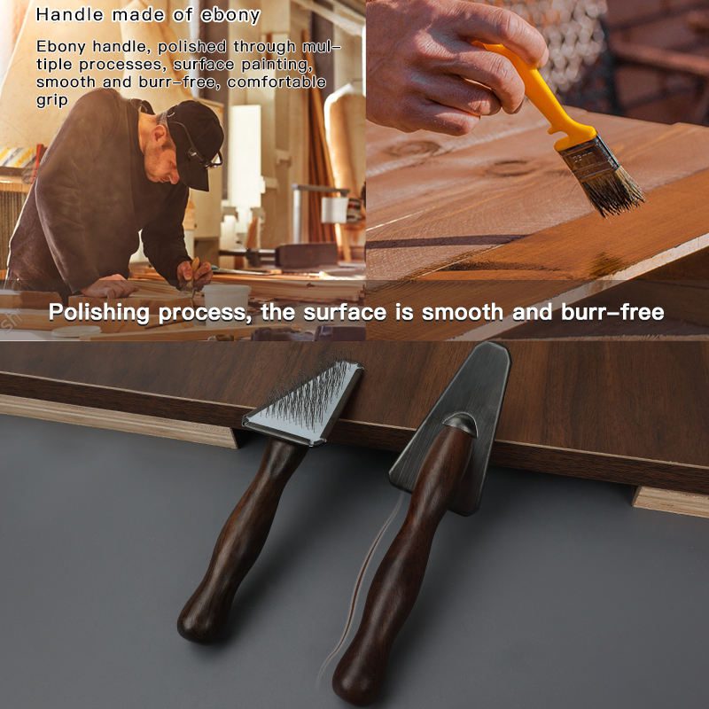 Ebony wood detangler comb for dogs with stainless steel pins, designed for gentle pet grooming and hair care.