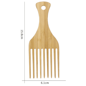 JEYGO bamboo hair comb with wide teeth design, ideal for gentle detangling and everyday hair grooming.