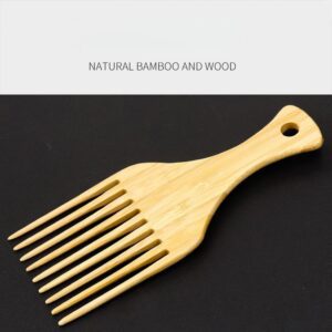 JEYGO bamboo hair comb with wide teeth design, ideal for gentle detangling and everyday hair grooming.