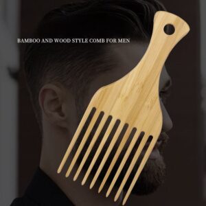 JEYGO bamboo hair comb with wide teeth design, ideal for gentle detangling and everyday hair grooming.