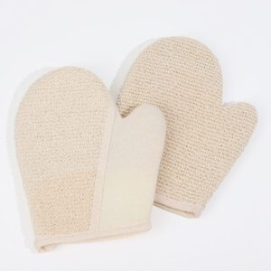 JEYGO Hemp Exfoliating Gloves, made with natural hemp fibers for effective skin exfoliation, ideal for removing dead skin cells and improving circulation.