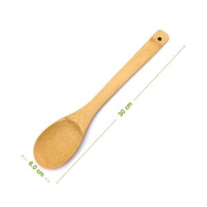 JEYGO bamboo cooking spoon made from natural bamboo, suitable for daily cooking and eco-friendly kitchens.