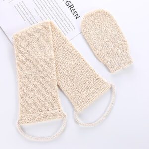 JEYGO Flax Exfoliating Glove and Bath Scrubber Set, designed for natural skin exfoliation and smoother skin.