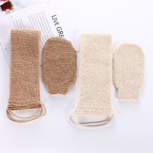 JEYGO Flax Exfoliating Glove and Bath Scrubber Set, designed for natural skin exfoliation and smoother skin.
