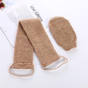 JEYGO Flax Exfoliating Glove and Bath Scrubber Set, designed for natural skin exfoliation and smoother skin.