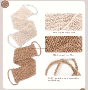 JEYGO Jute Exfoliating Bath Glove, designed to exfoliate and rejuvenate your skin naturally.