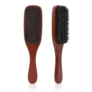 JEYGO soft boar bristle beard brush with wooden handle, designed for gentle daily men’s beard care and grooming.