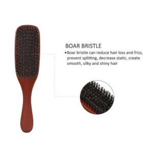 JEYGO soft boar bristle beard brush with wooden handle, designed for gentle daily men’s beard care and grooming.