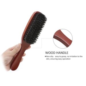 JEYGO soft boar bristle beard brush with wooden handle, designed for gentle daily men’s beard care and grooming.