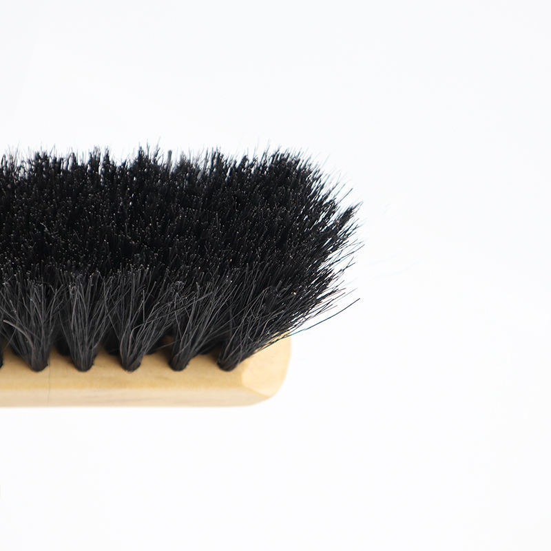 JEYGO wooden cleaning brush with long handle and dense bristles, suitable for dust removal and daily cleaning tasks.
