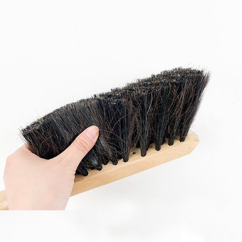 JEYGO wooden cleaning brush with long handle and dense bristles, suitable for dust removal and daily cleaning tasks.