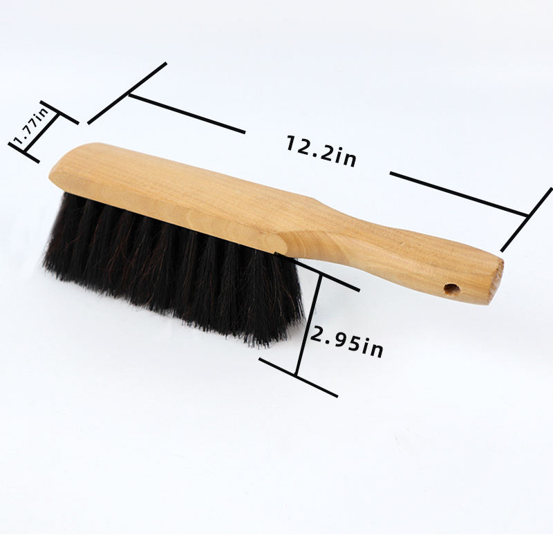 JEYGO wooden cleaning brush with long handle and dense bristles, suitable for dust removal and daily cleaning tasks.