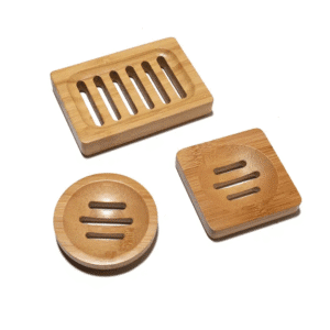 JEYGO wooden soap holder made from natural bamboo, designed with drainage slots to keep soap dry and clean.