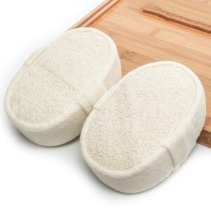 JEYGO natural loofah bath sponge made from plant-based loofah, designed for gentle exfoliation and daily body cleansing.