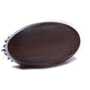 JEYGO beech wood boar hair beard brush with oval design, ideal for beard grooming, facial massage, and classic shaving care.