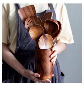 JEYGO Wooden Cooking Utensil Set, perfect for your kitchen with ergonomic wooden handles and durable wooden spoons.