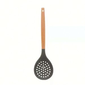 JEYGO silicone spatula with wooden handle, designed for non-stick cookware and professional kitchen use.