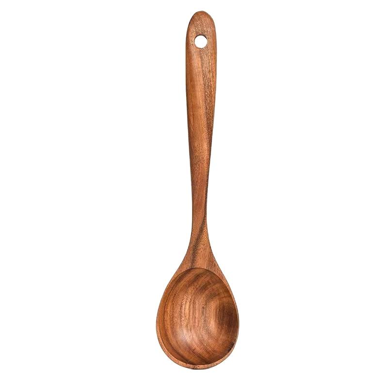 JEYGO wooden dinner spoon made from solid wood, suitable for table use and everyday cooking.