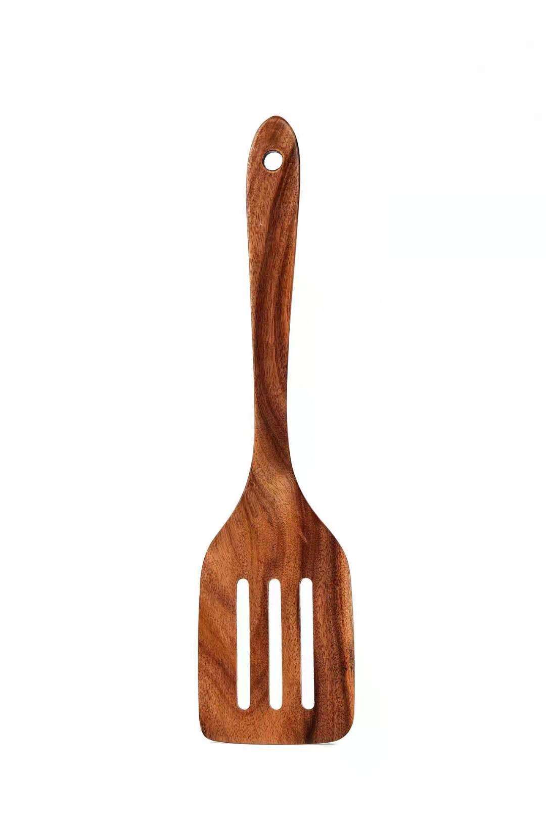 JEYGO wooden dinner spoon made from solid wood, suitable for table use and everyday cooking.