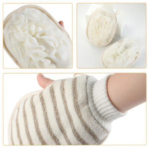 JEYGO exfoliating mitts featuring dual-texture design, suitable for spa scrubbing and daily body cleansing routines.