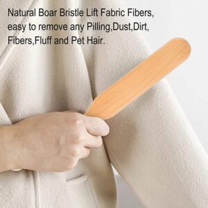 JEYGO clothes brush with wooden handle and mixed bristles, designed for gentle and effective clothing cleaning.