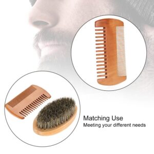 JEYGO wood beard brush made with natural boar bristles, designed for beard grooming and traditional shaving routines.