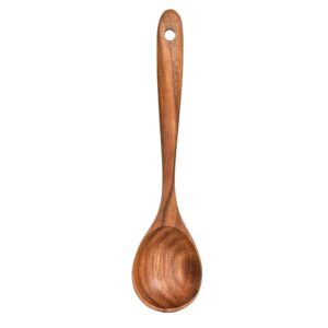 JEYGO wooden noodle strainer made from solid natural wood, designed for draining noodles and hot foods safely.