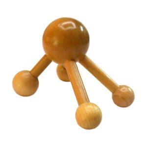 JEYGO wooden scalp massage comb with multi-point rounded heads, designed for head and body massage.